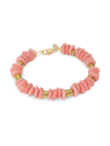 Maison Monik Women's Elvire Goldtone, Vinyl, & Hematite Beaded Bracelet In Pink