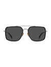 David Beckham 59mm Aviator Sunglasses In Black Ruthenium Grey