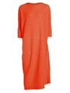 Issey Miyake Zigzag-knit Midi-dress In Red