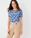 ANN TAYLOR PETITE FLORAL SWEATER TEE