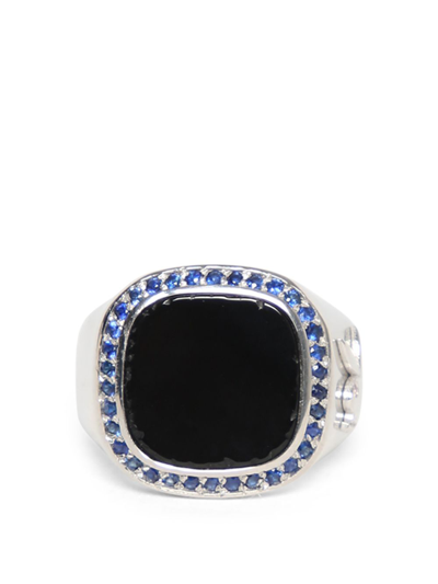 Hatton Labs X Playboy Membership Ring 2 Sterling Silver, Black And Blue In Silver