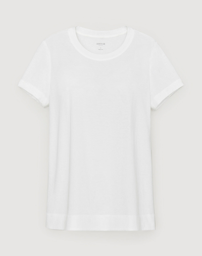 Lafayette 148 Petite Cotton Jersey Modern Tee In White