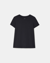 Lafayette 148 Petite Modern Cotton Jersey Tee In Black