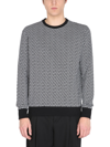 Balmain Monogram-intarsia Roll-neck Jumper In Multicolor