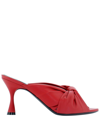 Balenciaga 80mm Drapy Leather Sandals In Red