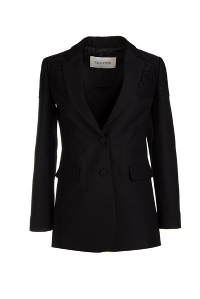 Valentino Single Breasted Blazer In Black