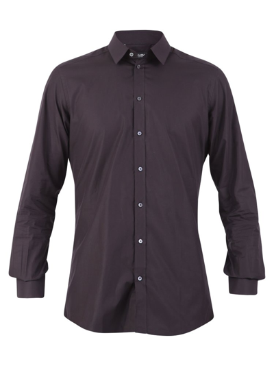 Dolce & Gabbana Man Cotton-jacquard Shirt In Black