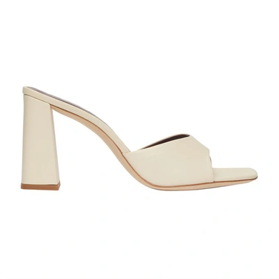 Staud Sloane 90 Leather Mules In Ivory