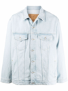 Martine Rose Logo-print Denim Jacket In Blau