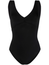 Eres Hold Up Plunge V-neck One-piece Swimsuit In Black  