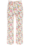 Sportmax Egeria Floral Cotton-blend Flared Pants In Pink,fuchsia,blue