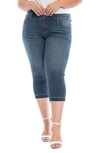 Slink Jeans Frayed Crop Capri Jeans In Blue
