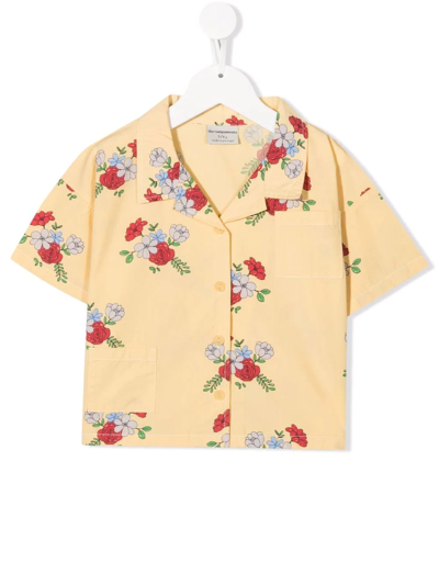 The Campamento Kids' All-over Floral-print Shirt In Yellow