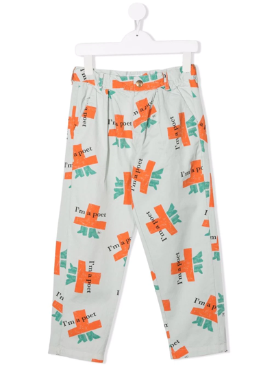 Bobo Choses Kids' Graphic-print Organic-cotton Trousers In Grey