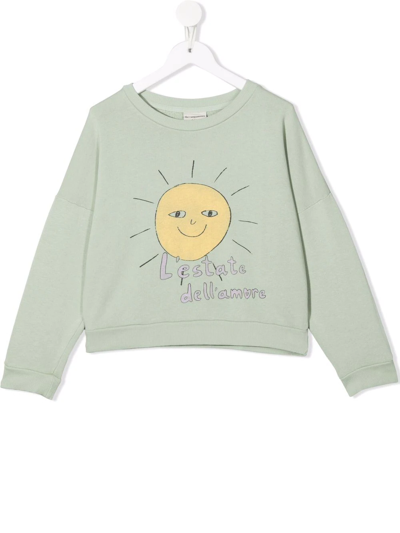 The Campamento Kids' L'estate Dell'amore Organic Cotton Sweatshirt In Green