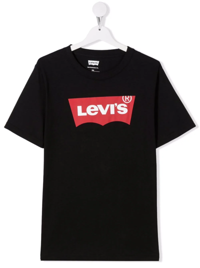 Levi's Kids' Logo-print T-shirt In Black