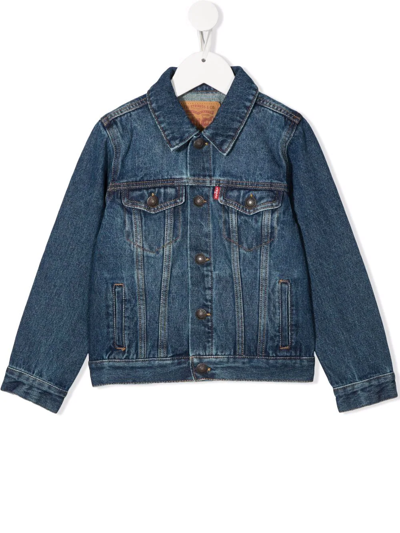 Levi's Kids' Logo-patch Denim Jacket In Blue