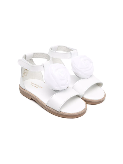 Babywalker Kids' Flower-applique Sandals In White