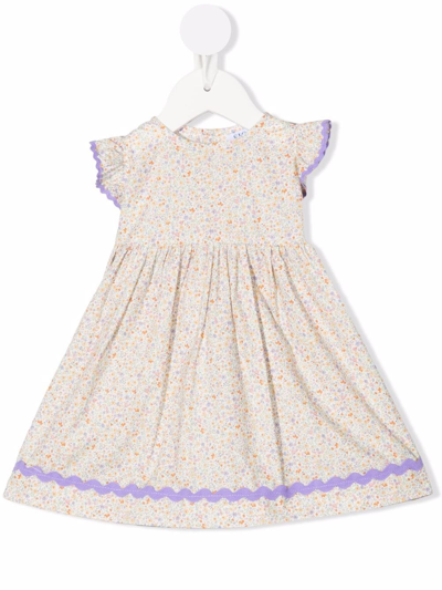 Siola Babies' Floral-print Sleeveless Dress In Giallo