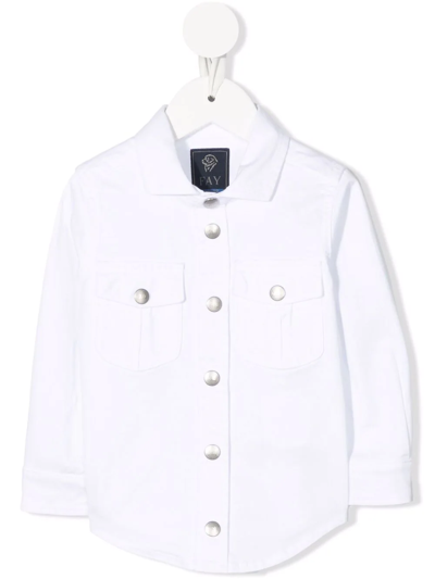 Fay Babies' Press-stud Denim Jacket In White