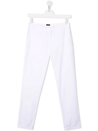 Fay Kids' Straight-leg Chino Trousers In White