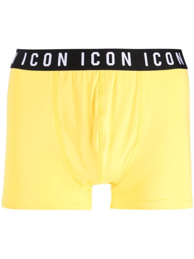 Dsquared2 Logo Waist Boxers In Yellow