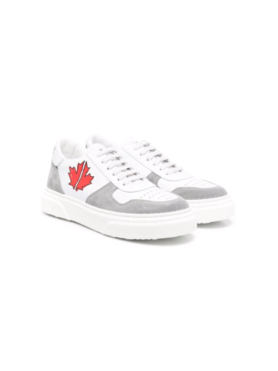 Dsquared2 Teen Logo-patch Low-top Trainers In White