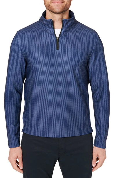Construct Zigzag Quarter Zip Sweatshirt In Navy