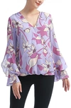 Kimi And Kai Adna Maternity/nursing Crepe Blouse In Multicolored