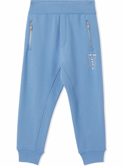 Burberry Kids' Monogram Motif Track Pants In Blue
