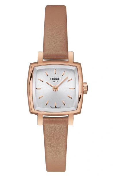 Tissot Lovely Summer Leather Strap Square Watch & Interchangeable Straps Set, 20mm In Tan