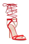 Stuart Weitzman Soiree 100 Lace-up Sandal The Sw Outlet In Coral