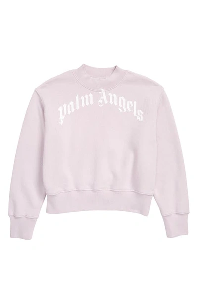 Palm Angels Kids' Logo-print Cotton-jersey Sweatshirt 4-10 Years In Lilac