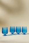 Anthropologie Lucia Acrylic Goblet Wine Glasses, Set Of 4 By  In Blue Size S/4 Wtr Go