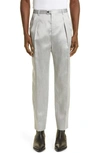 Saint Laurent Tailored-cut Trousers In 8106 - Argent