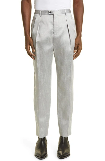 Saint Laurent Tailored-cut Trousers In 8106 - Argent