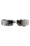 Balenciaga Dynasty Rect Rectangular-frame Sunglasses In Blk/wht