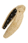 Lele Sadoughi Raffia Knotted Headband In Natural