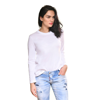 Carmen Sol Long Sleeve Round Neck Tee In White