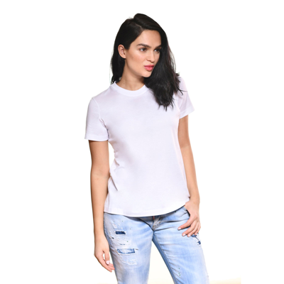 Carmen Sol Short Sleeve Round Neck Tee In White