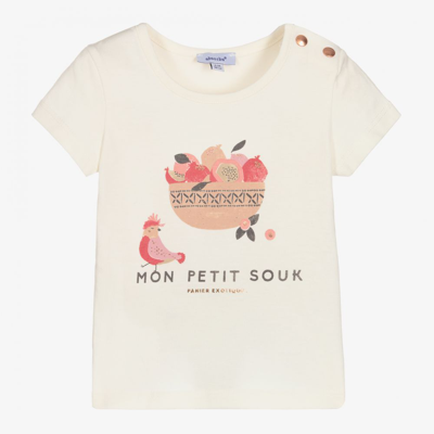 Absorba Babies' Girls Ivory Cotton T-shirt