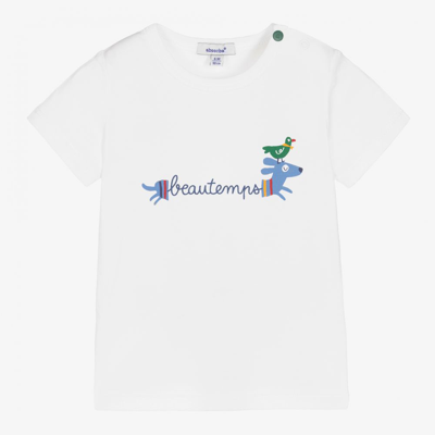 Absorba Babies' Boys White Cotton Dog T-shirt