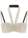 DOLCE & GABBANA CRYSTAL MESH BANDEAU TOP