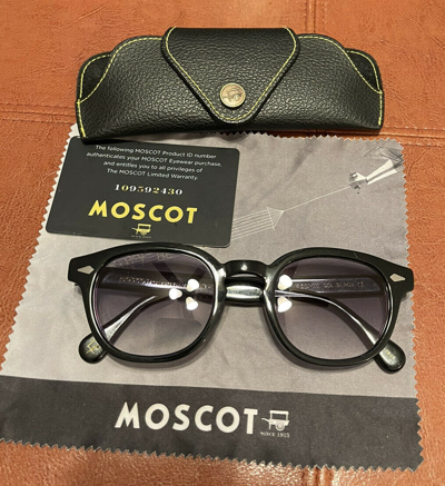 Pre-owned Moscot Lemtosh 49 Black With American Grey Fade Custom