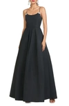 Sachin & Babi Gwen Rhinestone Detail A-line Gown In Black