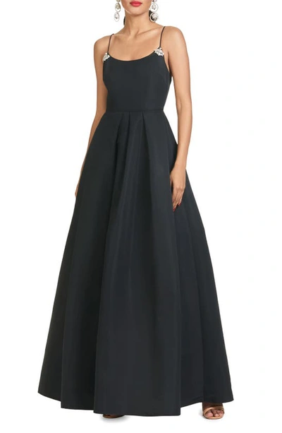 Sachin & Babi Renata Sequin-embellished Crepe Gown In Black