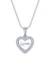 Lafonn Love Heart Simulated Diamond Pendant Necklace In White
