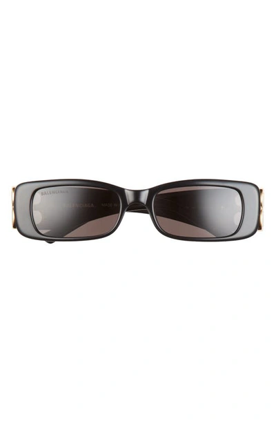 Balenciaga 51mm Rectangular Sunglasses In Black
