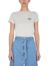 Apc Denise Embroidered Logo T-shirt In Grey