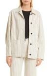 REBECCA TAYLOR STRIPE STRETCH COTTON JACKET